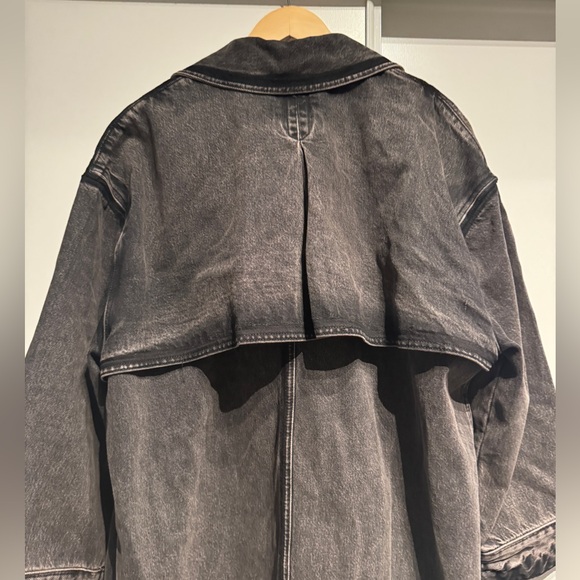 New! Zara Denim Oversized Trench Coat - Picture 2 of 5